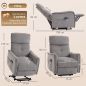 Sillón Relax Reclinable Eléctrico Levanta Personas con 2 Puntos Masaje Asiento con Muelles Reposapiés de Chenilla Gris Sillón Relax Reclinable Eléctrico Levanta Personas con 2 Puntos Masaje Asiento con Muelles Reposapiés de Chenilla Gris