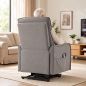 Sillón Relax Reclinable Eléctrico Levanta Personas con 2 Puntos Masaje Asiento con Muelles Reposapiés de Chenilla Gris Sillón Relax Reclinable Eléctrico Levanta Personas con 2 Puntos Masaje Asiento con Muelles Reposapiés de Chenilla Gris