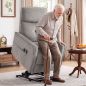 Sillón Relax Reclinable Eléctrico Levanta Personas con 2 Puntos Masaje Asiento con Muelles Reposapiés de Chenilla Gris Sillón Relax Reclinable Eléctrico Levanta Personas con 2 Puntos Masaje Asiento con Muelles Reposapiés de Chenilla Gris