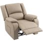 Sillón Relax Reclinable Manual de PU con Reposapiés Asiento Ancho Acolchado Grueso Reclinable hasta 155° Caqui