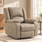 Sillón Relax Reclinable Manual de PU con Reposapiés Asiento Ancho Acolchado Grueso Reclinable hasta 155° Caqui