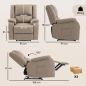 Sillón Relax Reclinable Manual de PU con Reposapiés Asiento Ancho Acolchado Grueso Reclinable hasta 155° Caqui