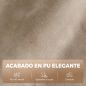 Sillón Relax Reclinable Manual de PU con Reposapiés Asiento Ancho Acolchado Grueso Reclinable hasta 155° Caqui