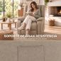 Sillón Relax Reclinable Manual de PU con Reposapiés Asiento Ancho Acolchado Grueso Reclinable hasta 155° Caqui