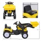 Tractor a Pedales para Niños a partir de 3 Años Excavadora con Pala Delantera Carga 35 kg 114x41x52 cm Amarillo