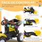 Tractor a Pedales para Niños a partir de 3 Años Excavadora con Pala Delantera Carga 35 kg 114x41x52 cm Amarillo
