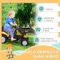 Tractor a Pedales para Niños a partir de 3 Años Excavadora con Pala Delantera Carga 35 kg 114x41x52 cm Amarillo