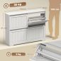 Zapatero Estrecho con 4 Cajones Abatibles Puertas Acanaladas Estantes Ajustables hasta 16 Pares para Pasillo Blanco