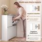 Zapatero Estrecho con 4 Cajones Abatibles Puertas Acanaladas Estantes Ajustables hasta 16 Pares para Pasillo Blanco