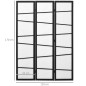 Biombo de 3 Paneles Divisor de Habitación Plegable 120x170 cm Separador de Ambientes para Oficina Salón Negro y Blanco
