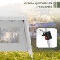 Carpa Plegable con 2 Paredes Laterales 2,89x2,89m Cenador Pabellón de Jardín Altura Ajustable Protección UV50+ Blanco Carpa Plegable con 2 Paredes Laterales 2,89x2,89m Cenador Pabellón de Jardín Altura Ajustable Protección UV50+ Blanco