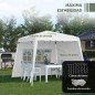 Carpa Plegable con 2 Paredes Laterales 2,89x2,89m Cenador Pabellón de Jardín Altura Ajustable Protección UV50+ Blanco Carpa Plegable con 2 Paredes Laterales 2,89x2,89m Cenador Pabellón de Jardín Altura Ajustable Protección UV50+ Blanco
