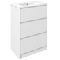 Mueble de Baño con Lavabo Armario de Baño Lavabo de Baño de Cerámica Sintética con 2 Cajones 61x37x88cm Blanco Brillante