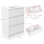 Mueble de Baño con Lavabo Armario de Baño Lavabo de Baño de Cerámica Sintética con 2 Cajones 61x37x88cm Blanco Brillante