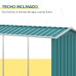 Casetilla para Leña de Acero Galvanizado Leñero Exterior Cobertizo de Almacenamiento de Troncos con Techo para Jardín Terraza 24