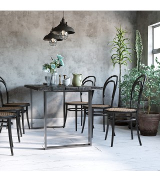 Conjunto de 2 Patas para Mesa Patas de Diseño Rectangular con Tornillos Incluidos para Mesa DIY 60x72 cm Negro