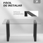 Conjunto de 2 Patas para Mesa Patas de Diseño Rectangular con Tornillos Incluidos para Mesa DIY 60x72 cm Negro