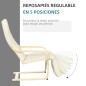 Sillón de Salón con Reposapiés Ajustable Silla Relax Butaca Tapizado en Tela para Oficina Dormitorio 66,5x94x100cm Crema