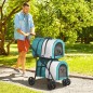 Cochecito Doble para Perros Gatos Plegable con 2 Transportines Extraíbles con Cinturón y Cojines 66x50x98cm Verde y Gris