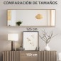 Espejo de Pared Cuerpo Entero 45x125 cm Espejo Rectangular Grande de Madera Estilo Moderno para Salón Dormitorio Natural