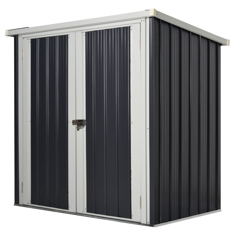 Cobertizo de Jardín de Exterior 1,26 m² 147x86x134cm con 2 Puertas y Cerradura para Almacenamiento de Herramientas Negro Cobertizo de Jardín de Exterior 1,26 m² 147x86x134cm con 2 Puertas y Cerradura para Almacenamiento de Herramientas Negro
