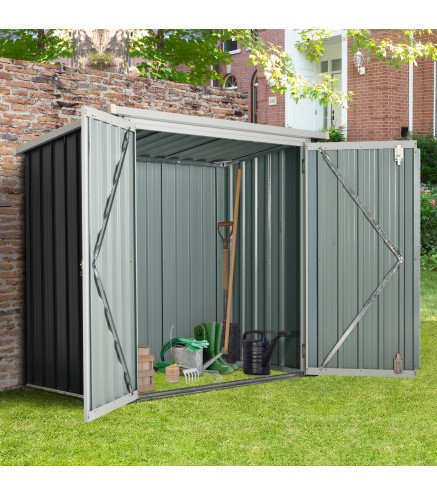 Cobertizo de Jardín de Exterior 1,26 m² 147x86x134cm con 2 Puertas y Cerradura para Almacenamiento de Herramientas Negro