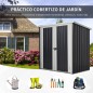 Cobertizo de Jardín de Exterior 1,26 m² 147x86x134cm con 2 Puertas y Cerradura para Almacenamiento de Herramientas Negro