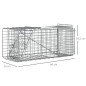 Trampa para Animales Vivos Plegable 66x24x30,5 cm Jaula de Captura de Alambre con Puerta y Asa para Conejos Plata Trampa para Animales Vivos Plegable 66x24x30,5 cm Jaula de Captura de Alambre con Puerta y Asa para Conejos Plata