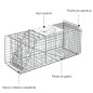 Trampa para Animales Vivos Plegable 66x24x30,5 cm Jaula de Captura de Alambre con Puerta y Asa para Conejos Plata