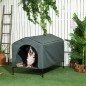 Caseta para Perros con Cubierta Exterior 130x85x95 cm Cama Elevada para Mascotas con Cojín para Perros Grandes Gris