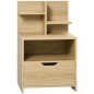 Mesita de Noche Mesilla de Noche Moderna con Cajón y Estantes de Almacenamiento para Salón Dormitorio 45x35x73cm Natural Mesita de Noche Mesilla de Noche Moderna con Cajón y Estantes de Almacenamiento para Salón Dormitorio 45x35x73cm Natural