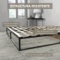 Marco de Cama de 180 cm Estructura de Cama de Acero con Somier de Listones de Madera Contrachapada 180x200x25 cm Negro