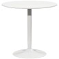 Mesa de Comedor Redonda Mesa de Cocina para 2 Personas con Base de Acero y Almohadilla Antideslizante Ø80x75 cm Blanco