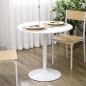 Mesa de Comedor Redonda Mesa de Cocina para 2 Personas con Base de Acero y Almohadilla Antideslizante Ø80x75 cm Blanco