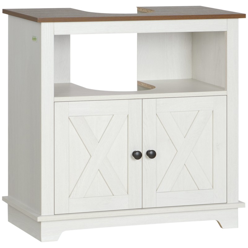 Mueble para Debajo del Lavabo de Madera Armario de Baño de Suelo Mueble Bajo Lavabo Pie con 2 Puertas 60x30x60 cm Blanco Mueble para Debajo del Lavabo de Madera Armario de Baño de Suelo Mueble Bajo Lavabo Pie con 2 Puertas 60x30x60 cm Blanco