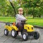 Tractor a Pedales para Niños a partir de 3 Años con Remolque y 2 Herramientas Carga 35 kg 133x42x51 cm Amarillo Tractor a Pedales para Niños a partir de 3 Años con Remolque y 2 Herramientas Carga 35 kg 133x42x51 cm Amarillo