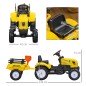 Tractor a Pedales para Niños a partir de 3 Años con Remolque y 2 Herramientas Carga 35 kg 133x42x51 cm Amarillo Tractor a Pedales para Niños a partir de 3 Años con Remolque y 2 Herramientas Carga 35 kg 133x42x51 cm Amarillo
