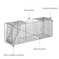 Trampa para Animales Vivos Plegable 81x26x34,5 cm Jaula de Captura de Alambre con Puerta y Asa para Conejos Plata