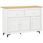 Aparador con 2 Cajones 3 Puertas Estante Ajustable Mueble Auxiliar de Cocina 117x35x80 cm Blanco Aparador con 2 Cajones 3 Puertas Estante Ajustable Mueble Auxiliar de Cocina 117x35x80 cm Blanco