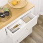 Aparador con 2 Cajones 3 Puertas Estante Ajustable Mueble Auxiliar de Cocina 117x35x80 cm Blanco