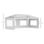 Carpa Plegable 6x3 m con 4 Laterales Desmontables Cenador de Jardín con 4 Ventanas Visibles y Bolsa de Transporte Blanco