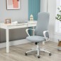 Silla de Oficina Giratoria Altura Ajustable con Reposabrazos Función de Basculante Respaldo Alto 62x56x110-119,5cm Gris