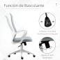 Silla de Oficina Giratoria Altura Ajustable con Reposabrazos Función de Basculante Respaldo Alto 62x56x110-119,5cm Gris