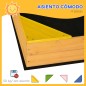 Arenero Infantil de Madera para Niños de 3-8 Años con Tela no Tejida y 4 Asientos para Jardín 109x109x19,8 cm Natural