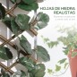 Valla de Enrejado Expandible de 2 Piezas con Hojas 295x70 cm Seto Artificial de Mimbre para Jardín Balcón Verde