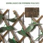Valla de Enrejado Expandible de 2 Piezas con Hojas 295x70 cm Seto Artificial de Mimbre para Jardín Balcón Verde