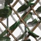 Valla de Enrejado Expandible de 2 Piezas con Hojas 295x70 cm Seto Artificial de Mimbre para Jardín Balcón Verde