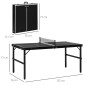 Mesa de Ping Pong Plegable con Marco de Aluminio y Red para Interiores y Exteriores 152x76x72 cm Negro