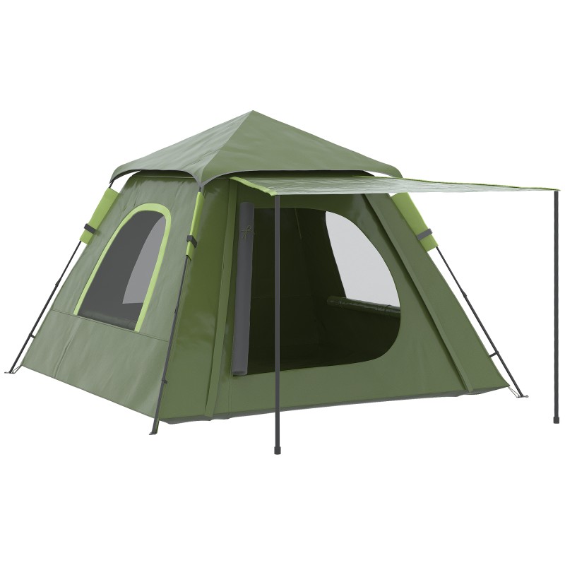 Tienda de Camping Pop-up para 2-3 Personas Impermeable 2000 mm con Bolsa de Trasporte 210x210x150 cm Verde