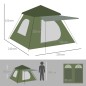 Tienda de Camping Pop-up para 2-3 Personas Impermeable 2000 mm con Bolsa de Trasporte 210x210x150 cm Verde